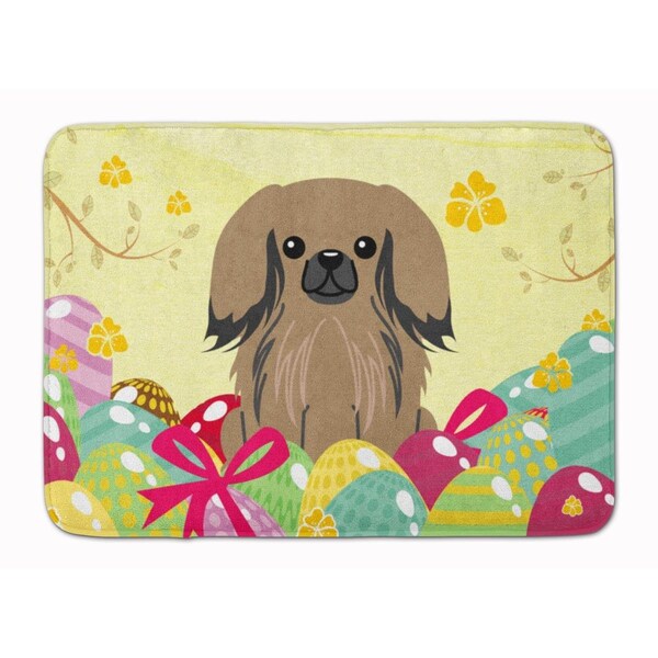 Carolines Treasures Easter Eggs Pekingnese Tan Machine Washable Memory Foam Mat BB6102RUG - main